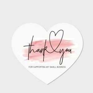 New 30pc Heart Shape Thank You cards